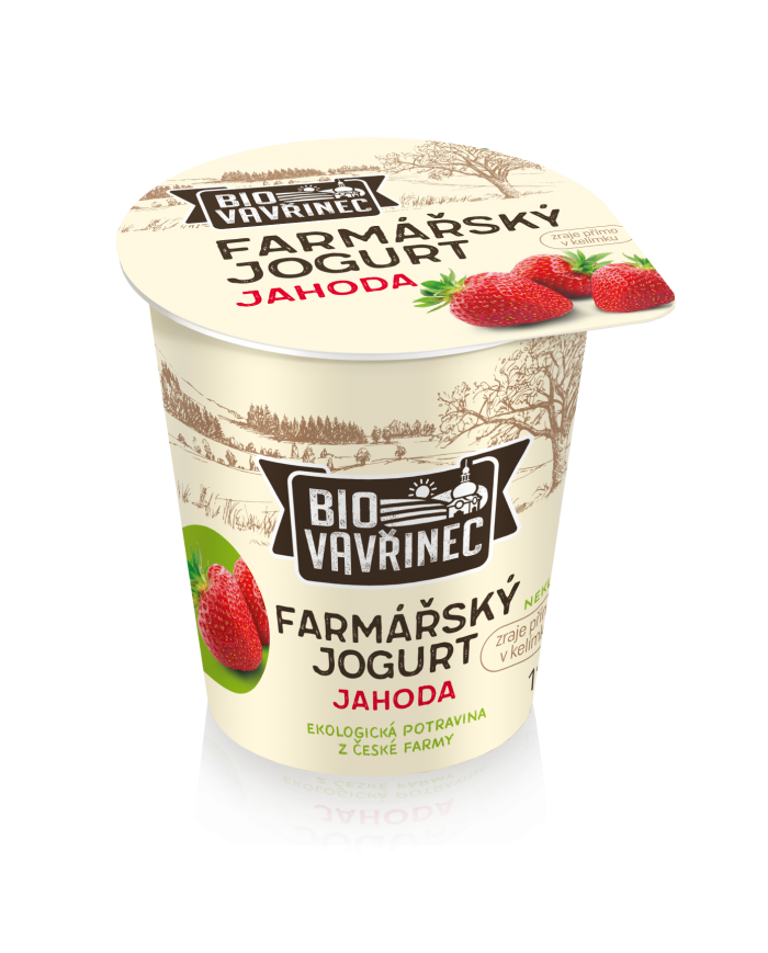 Farmářský jogurt jahoda, 130 g