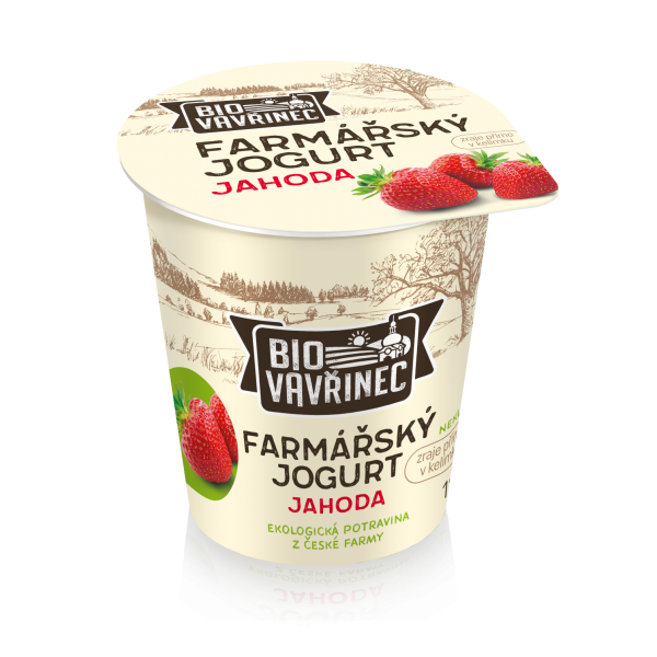 Farmářský jogurt jahoda, 130 g
