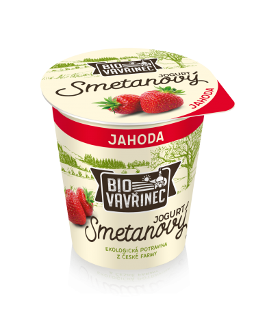 Smetanový jogurt jahoda, 130 g Smetanový jogurt jahoda, 130 g