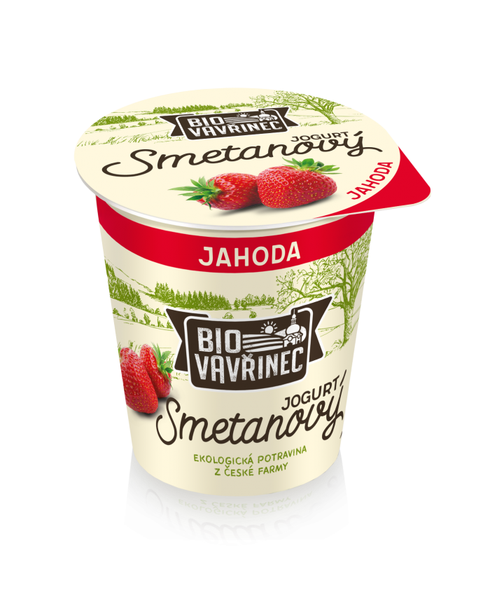 Smetanový jogurt jahoda, 130 g