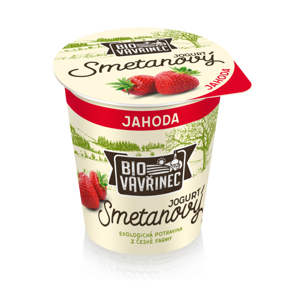 Smetanový jogurt jahoda, 130 g